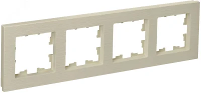 BRITE Рамка 4 поста РУ-4-Бр бежевый рифленый IEK BR-M42-51-K10 фото 1