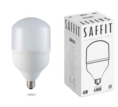 Лампа светодиодная, 40W 230V E27 6400K T100, SBHP1040 SAFFIT 55093 фото 1