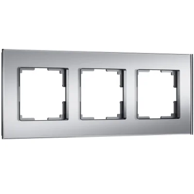 Рамка на 3 поста Senso (серебряный, стекло soft-touch) W0033106 Werkel a064570 фото 1