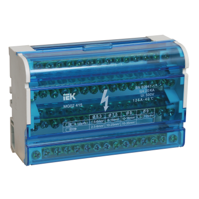 Шины на DIN-рейку (кросс-модуль) ШНК 4х15 3L+PEN IEK YND10-4-15-125 фото 1