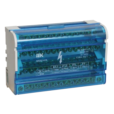 Шины на DIN-рейку (кросс-модуль) ШНК 4х15 3L+PEN IEK YND10-4-15-125 фото 1