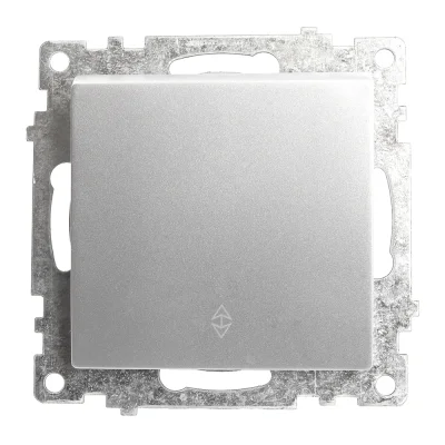 Переключатель 1-клавишный (механизм), 250В, 10А, серия Катрин, серебро, GLS10-7105-03 STEKKER 39576 фото 1