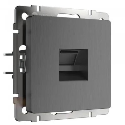 Розетка Ethernet RJ-45 (графит рифленый) W1181004 Werkel a050748 фото 1
