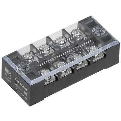 Блок зажимов БЗН ТВ-2504 2,5 мм2 25А 4 пары IEK YZN41-04-002-K02 фото 1