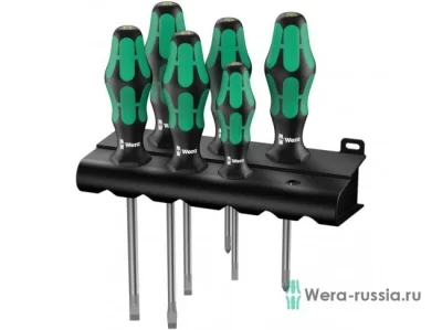 335/350/355/6 Kraftform Plus Lasertip Набор отвёрток + подставка, 6 пр., PH 1x80/2x100, PZ 1x80/2x10 фото 1