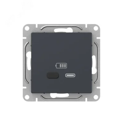 Механизм розетки USB-С быстрая графит Эпика EKF UP1-SOG-USBCF фото 1
