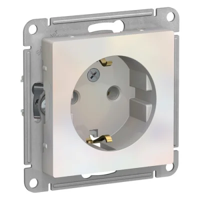 ATLASDESIGN РОЗЕТКА с заземлением, 16А, механизм, ЖЕМЧУГ Systeme Electric ATN000443 фото 1