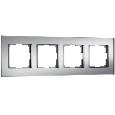 Рамка на 4 поста Senso (серебряный, стекло soft-touch) W0043106 Werkel a064571 фото 1