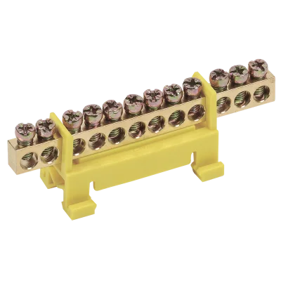 Шина PE "земля" на DIN-изол тип "Стойка" ШНИ-6х9-12-С-Ж IEK YNN10-69-12P-K05 фото 1