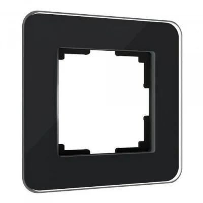 Рамка на 1 пост Elite (черный, стекло) W0012448 Werkel a063819 фото 1