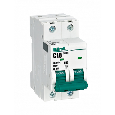 Авт. выкл. 2Р 10А х-ка C ВА-103 6кА нов. DEKraft 12287DEK фото 1