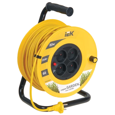 Катушка УК30 4 места 2P/30м 2х0,75мм2 "Garden" IEK WKP23-06-04-30 фото 1