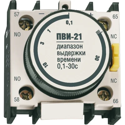 Приставка ПВИ-11 задержка на включение 0,1-30сек 1NO+1NC IEK KPV10-11-1 фото 1