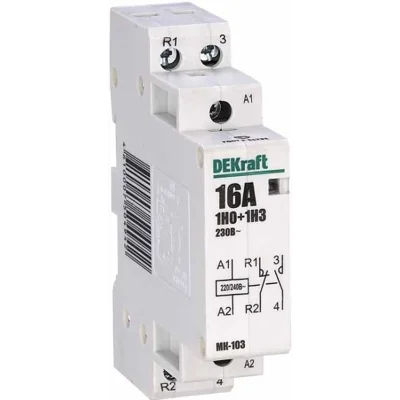 Модульный контактор 1НО+1НЗ 16А 230В МК-103 DEKraft 18051DEK фото 1