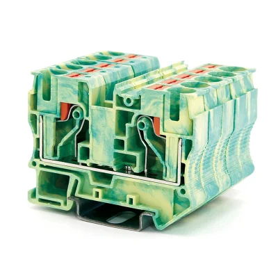 Клемма заземления, зажим push-in, 2 точки подключения, 10 кв.мм DKC VPR-10-PE-YG фото 1