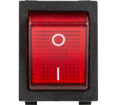 Выключатель клавишный 250V 30А (4с) ON-OFF красный с подсветкой REXANT (10/10/500) Rexant 36-2346 фото 1