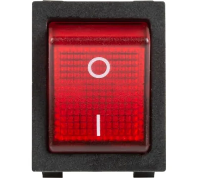 Выключатель клавишный 250V 30А (4с) ON-OFF красный с подсветкой REXANT (10/10/500) Rexant 36-2346 фото 1