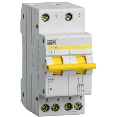 Выключатель-разъединитель трехпозиционный ВРТ-63 2P 25А IEK MPR10-2-025 фото 1