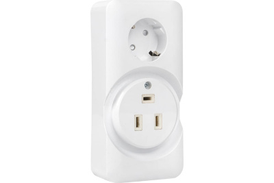 Розетка двойная (РШ/евро) 32А/16A 250В 2P+PE бел. EKF AS-250-32/16-O фото 1