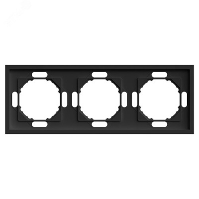 Рамка 3-местная (черный уголь) soft touch Эмили STEKKER 49860 фото 1