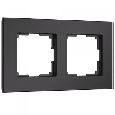 Рамка на 2 поста Senso (черный, стекло soft-touch) W0023108 Werkel a064573 фото 1