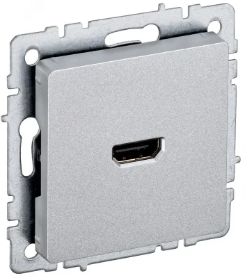 BRITE Розетка HDMI РHDMI-0-БрА алюминий IEK BR-H10-K47 фото 1