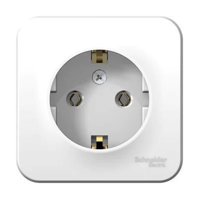 BLANCA О/У РОЗЕТКА с заземлением без шторок ИЗОЛ.ПЛ., 16А, 250В, БЕЛЫЙ Systeme Electric BLNRA010111 фото 1