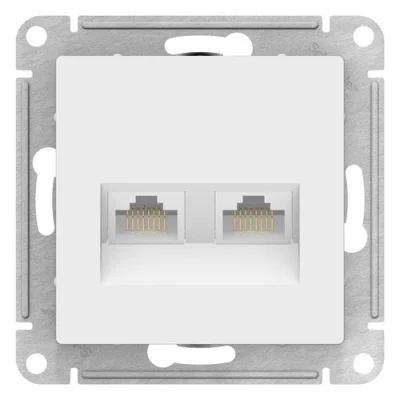 ATLASDESIGN РОЗЕТКА двойная компьютерная RJ45+RJ45 кат. 5e, механизм, ЛОТОС ATN0013 Systeme Electric фото 1