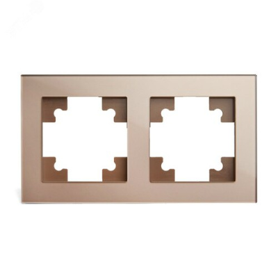 Рамка 2-местная, стекло, серия Катрин, GFR00-7002-02, шампань STEKKER 39528 фото 1