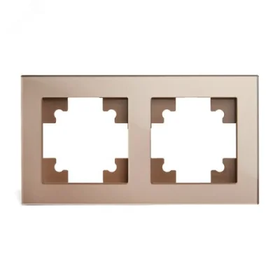 Рамка 2-местная, стекло, серия Катрин, GFR00-7002-02, шампань STEKKER 39528 фото 1