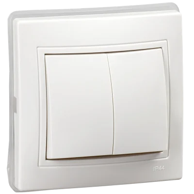 KVARTA Выключ. 2-кл. 10А IP44 ВС10-2-0-КБ-44 бел. IEK KV-V20-10-44-K01 фото 1