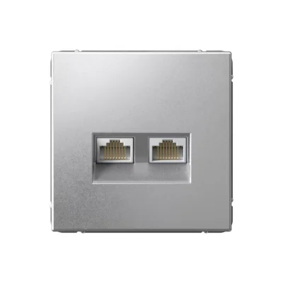 ARTGALLERY РОЗЕТКА двойная компьютерная RJ45+RJ45, кат.6А, механизм, АЛЮМИНИЙ GAL00 Systeme Electric фото 1