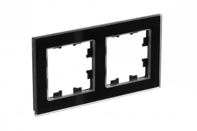 AtlasDesign Nature Рамка на 2 поста, стекло черное Systeme Electric ATN321002 фото 1