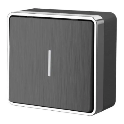 Выключатель одноклавишный с подсветкой Gallant (графит рифленый) Gallant W5010104 Werkel a051335 фото 1