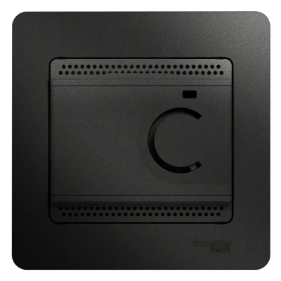 Glossa Антрацит Термостат электронный теплого пола с датчиком, от +5 до +50°C, 10A Systeme Electric  фото 1