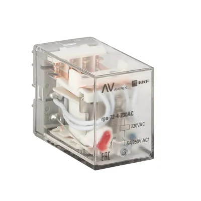 Реле промежуточное RPA 22/4 5A 230В AC AVERES EKF rpa-22-4-230AC фото 1