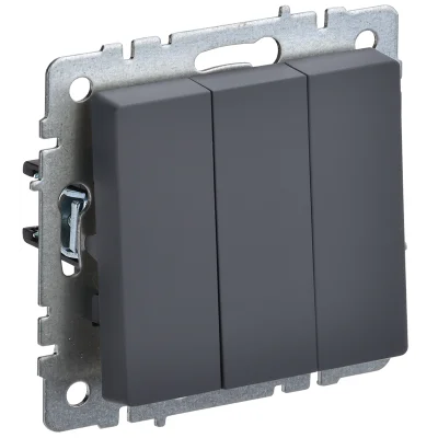 BRITE Выключ. 3-кл. 10А ВС10-3-0-БрГ граф. IEK BR-V30-0-10-K53 фото 1