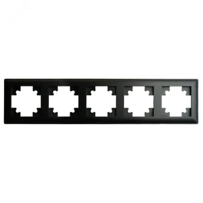 Рамка 5-местная, серия Катрин, PFR00-7005-05, черный STEKKER 39816 фото 1