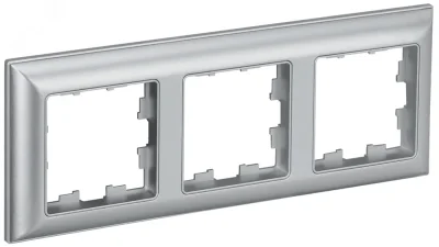 BRITE Рамка 3 поста РУ-3-Бр алюминий/алюминий IEK BR-M32-12-K47 фото 1