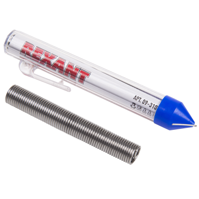 Припой с канифолью 20 гр.d=1.0 мм Sn60 Pb40 Flux 2.2% Rexant 09-3103 фото 1