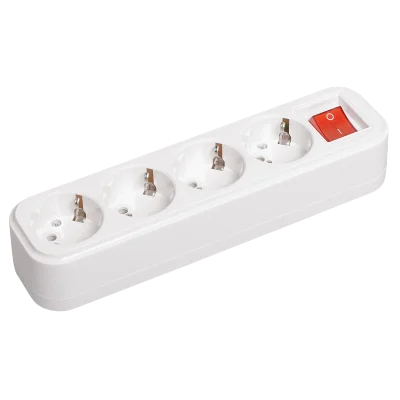 Розетка переносная разб. с выкл. К04В 4 места CLASSIC IEK KYP11-16-04-00-ZK фото 1