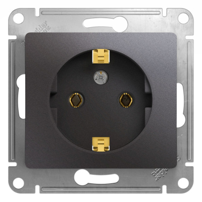 Glossa Графит Розетка с/з Systeme Electric GSL001343 фото 1