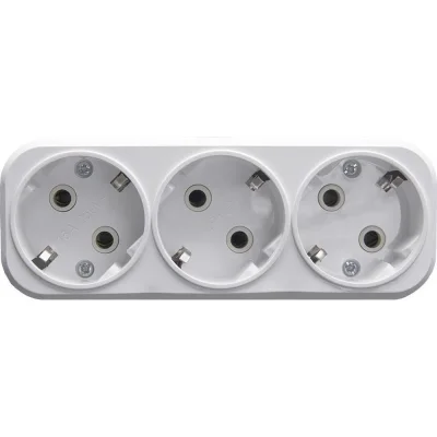 Разветвитель сетевой 3-местный с/з, ADP16-23-20, белый STEKKER 39024 фото 1