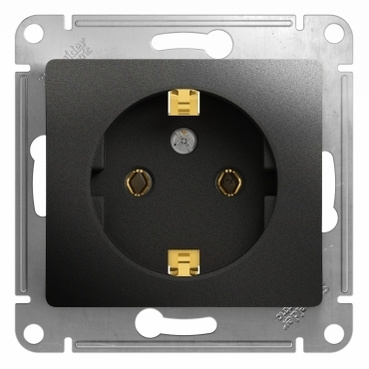 Glossa Антрацит Розетка с/з, 16А Systeme Electric GSL000743 фото 1