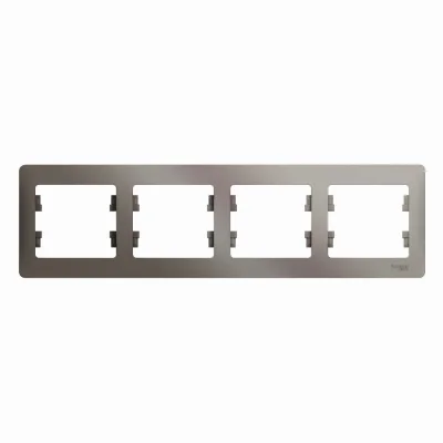 Glossa Платина Рамка 4-ая, горизонтальная Systeme Electric GSL001204 фото 1