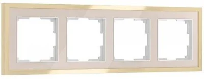 Рамка на 4 поста Baguette (айвори/латунь) W0042851 5/50шт/уп Werkel a062783 фото 1