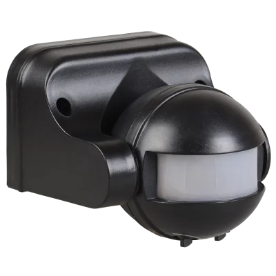 Датчик движения ДД 009 черный, макс. нагрузка 1100Вт, угол обзора 180град., дальность 12м, IP44, IEK фото 1