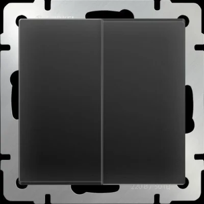 Выключатель двухклавишный проходной (черный матовый)W1122008 Werkel a051621 фото 1