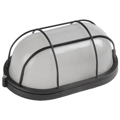 Светильник НПП1202 черный/овал с реш. 100Вт IP54 IEK LNPP0-1202-1-100-K02 фото 1