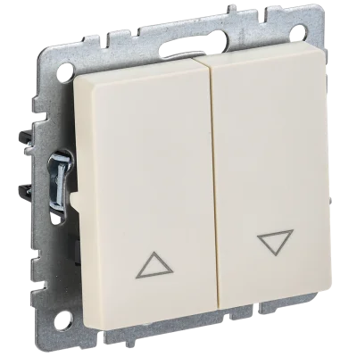 BRITE Выключ. жалюзи 10А ВС10-1-5-БрКр беж. IEK BR-V15-0-10-K10 фото 1